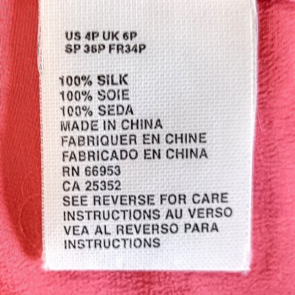 Theo Miles Petite Coral Pink Silk Top - Picture 5 of 6